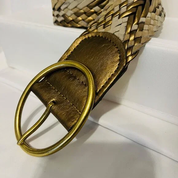Braided Belt-Women's Size Small-2 1/2" wide-Bronze/Tan mix-Casual-Lightweight - Picture 6 of 13